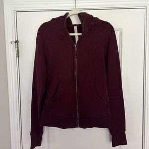 Lululemon maroon scuba full-zip hoodie